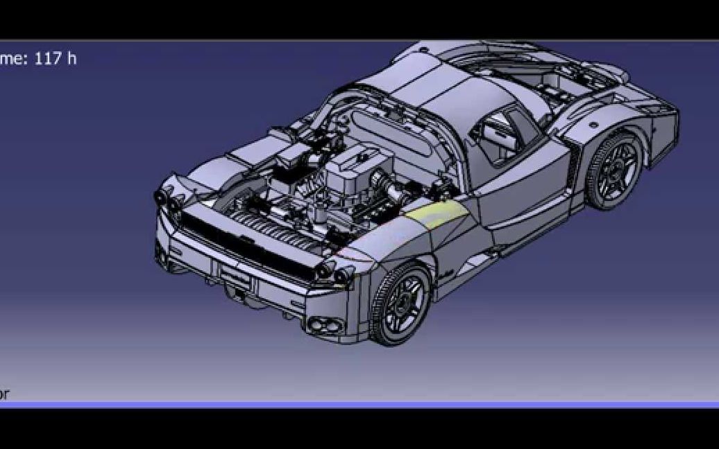 Enzo Ferrari跑车Catia V5建模教程，YouTube转载Alberto Cerrudo频道