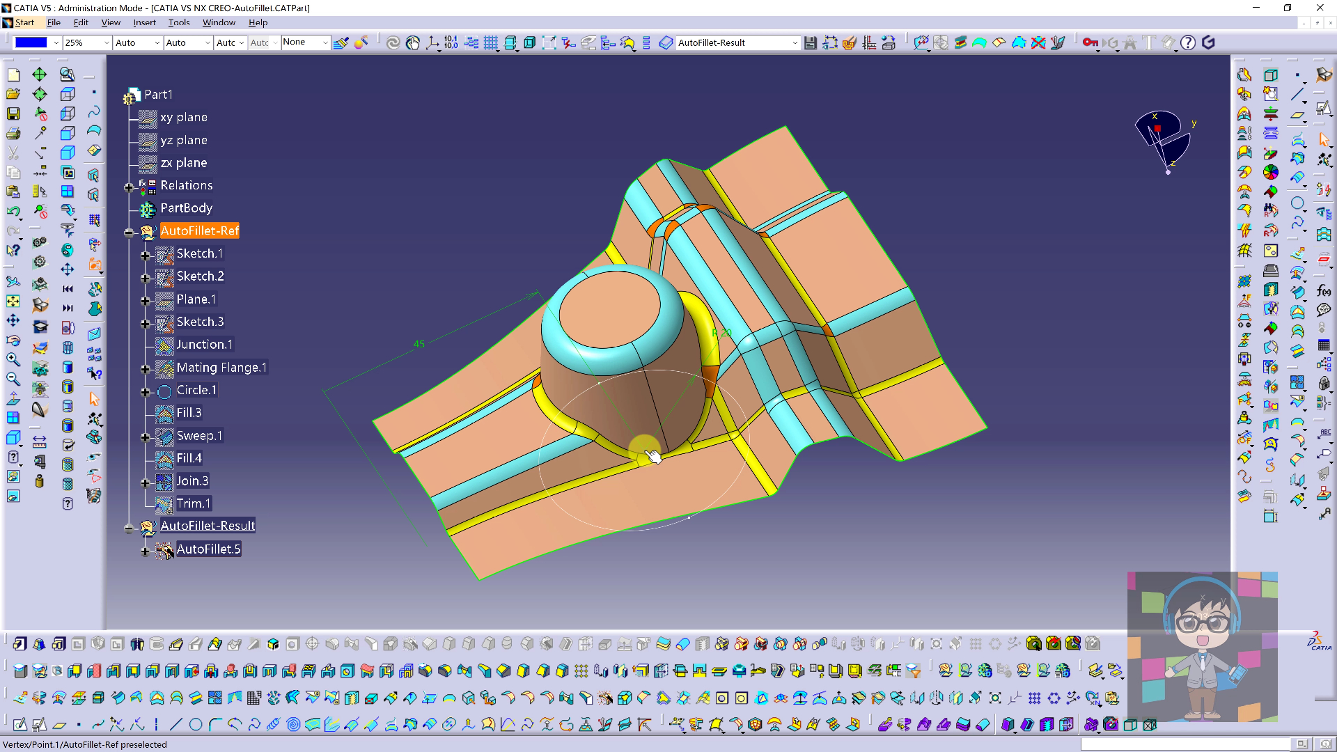 CATIA 与 NX CREO 的 AutoFillet 功能对比分析