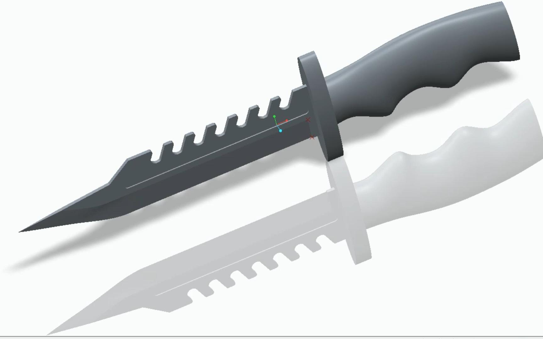 Creo军用刀设计：扫描、曲面与合并技巧