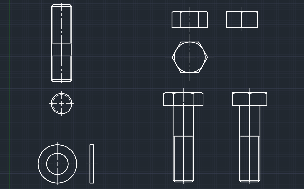     AutoCAD入门教程 EP5 螺纹连接绘制教学
