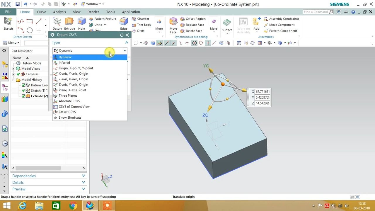 Unigraphics NX Coordinate System for Beginners