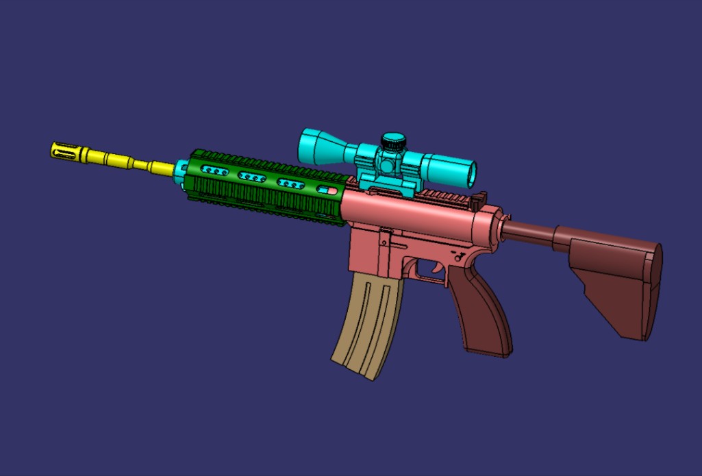 CATIA M4A1总成装配建模教程