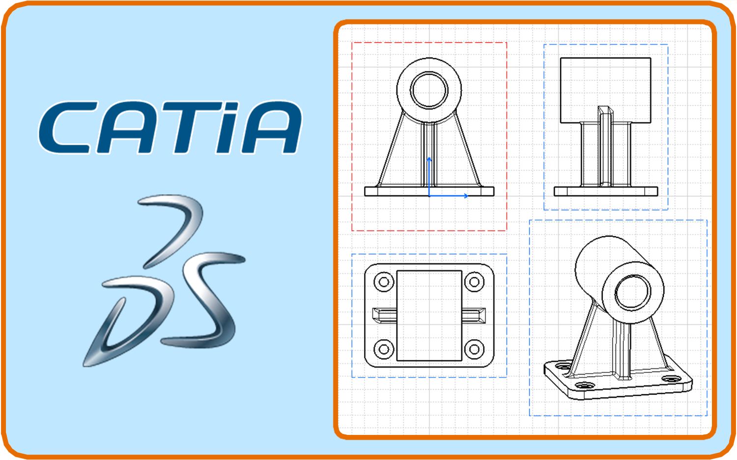 零基础CATIA建模第五讲 二维图纸导出方法详解